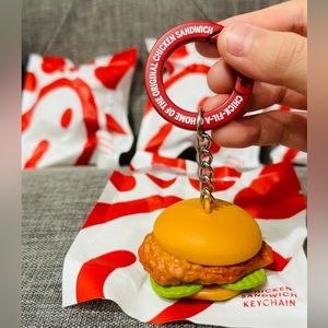 Chick-fil-a chicken sandwich keychain